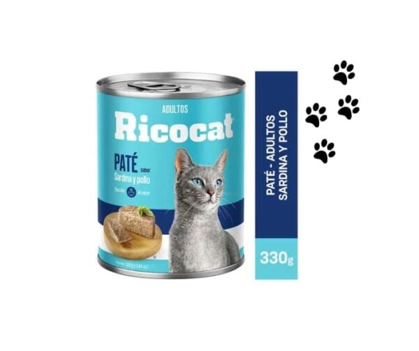 PATÉ RICOCAT sabor a sardina y pollo -ADULTOS- 330g