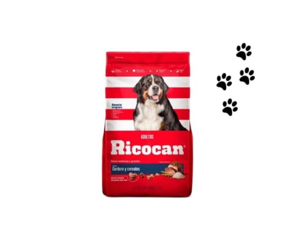 Croquetas RICOCAN sabor a cordero y cereales, razas medianas y grandes -ADULTO- 22Kg