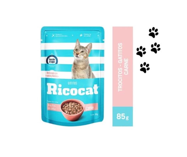 Trocitos en salsa RICOCAT sabor a CARNE 85g