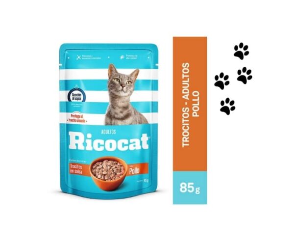 Trocitos en salsa RICOCAT sabor a pollo 85g